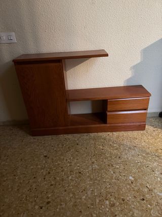 Mueble de entrada madera oscura