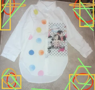 Camisa Blanca Minnie Mouse Lunares