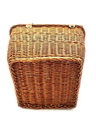Cesto picnic vintage in vimini con coperchio e manico – grande