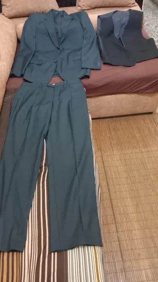 Traje de chaqueta hombre verde azulado