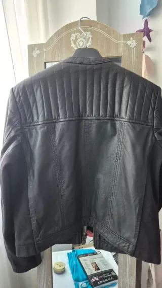 Cazadora Piel Genuina Mango Biker XL