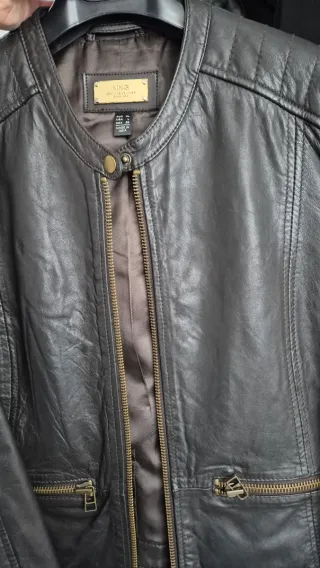 Cazadora Piel Genuina Mango Biker XL