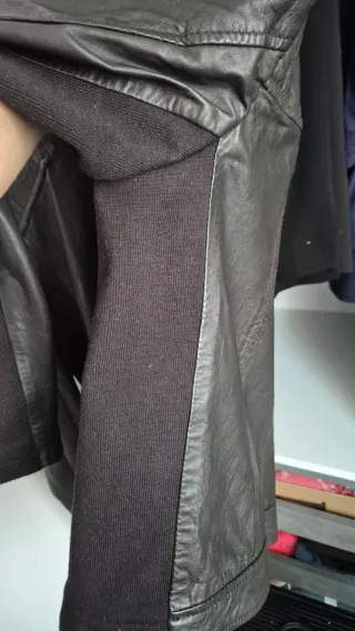 Cazadora Piel Genuina Mango Biker XL