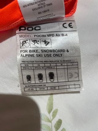 Chaleco POC Esqui Niño Naranja