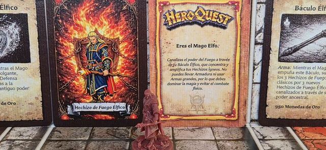 Miniatura Mago Elfo Resina Heroquest y cartas