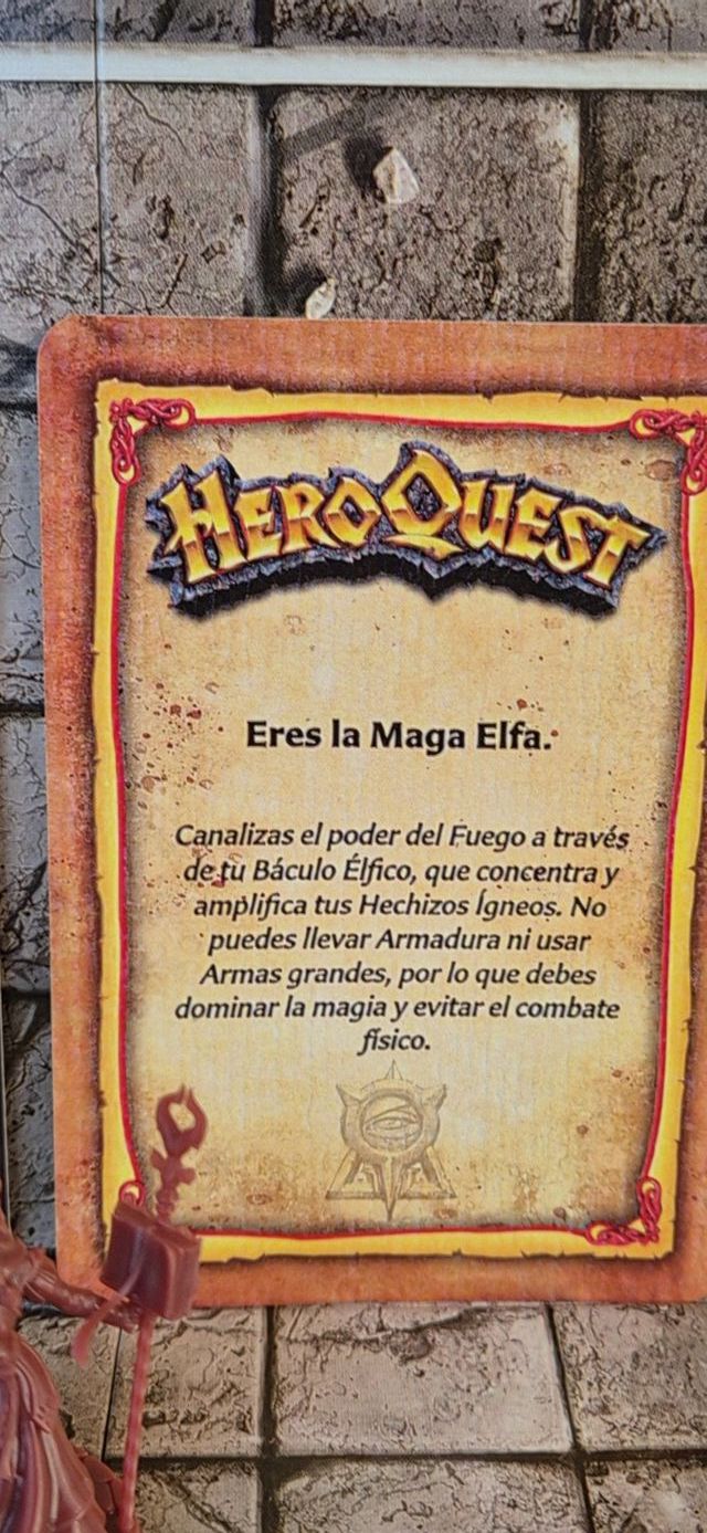 Miniatura Maga Elfa Resina Heroquest y cartas