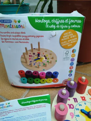 Juguete Montessori Reloj Madera Apilable