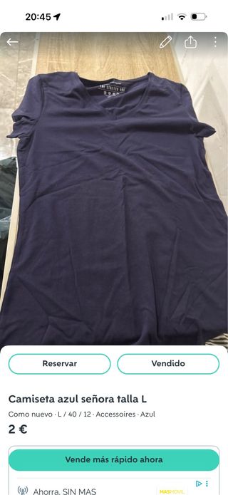 Camiseta azul señora talla L