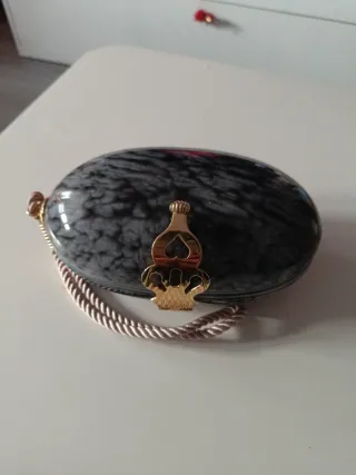 Bolso rígido de fiesta gris y dorado