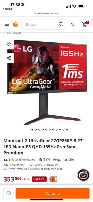 Monitor LG UltraGear 27 LED NanoIPS QH