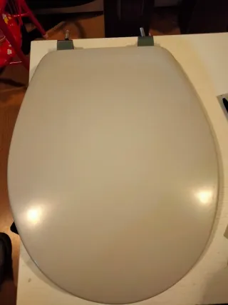 Tapa y asiento WC inodoro color gris. LEER medidas