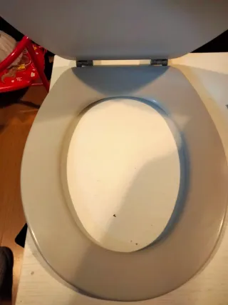 Tapa y asiento WC inodoro color gris. LEER medidas