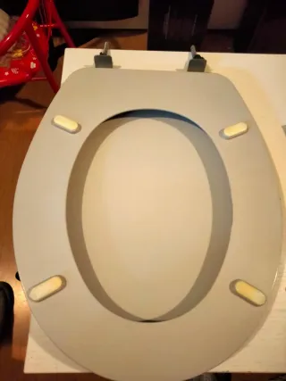 Tapa y asiento WC inodoro color gris. LEER medidas