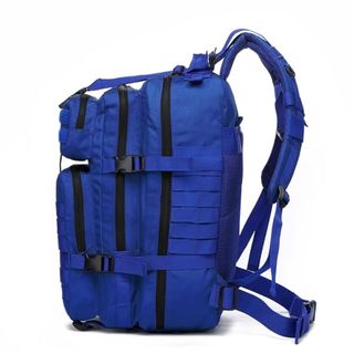 Mochila Táctica Militar 50L Azul + 2 Parches