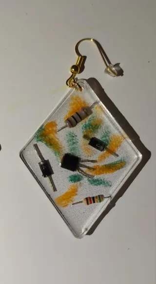 Pendientes de resina hechos a mano
