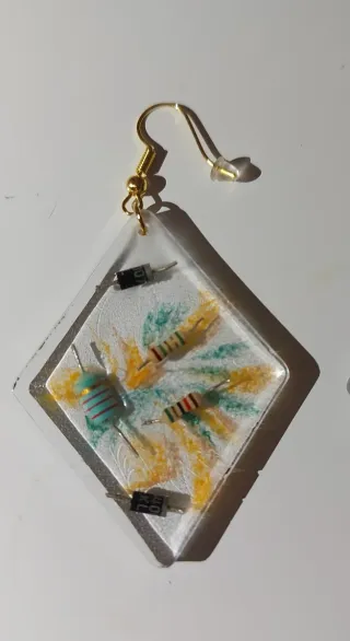 Pendientes de resina hechos a mano