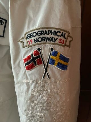 Parka Geographical Norway Roja y Blanca