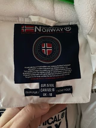 Parka Geographical Norway Roja y Blanca