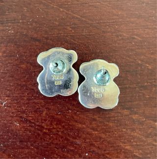 Pendientes Tous Oso Plata y Ónix