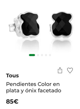 Pendientes Tous Oso Plata y Ónix