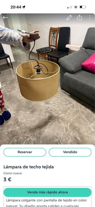 Lámpara de techo tejida color natural