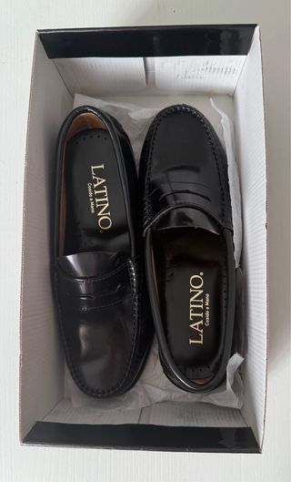 Mocasines Latino Negro Charol