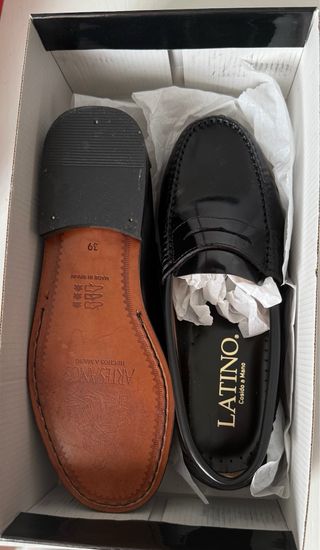 Mocasines Latino Negro Charol