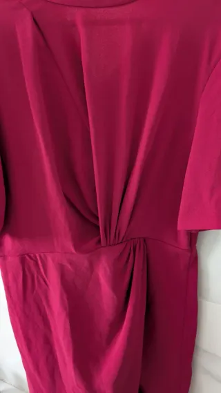 Vestido drapeado fucsia Mango