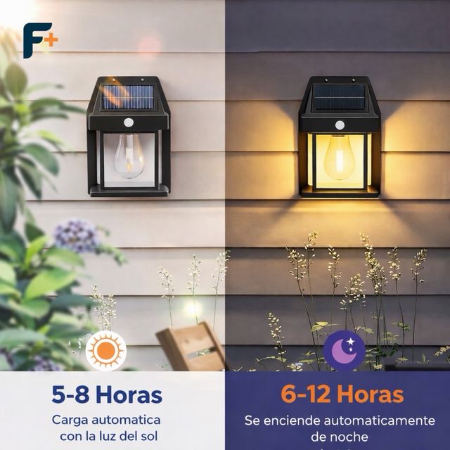 4 Focos Solares Exterior Negro