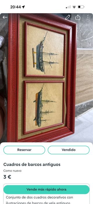 Conjunto 2 Cuadros Barcos Antiguos