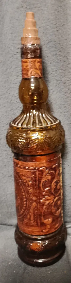 Lote 4 Botellas Cristal Ámbar Vintage Vino/Licor