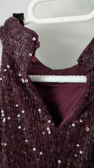 Vestido lentejuelas cuello halter Mango