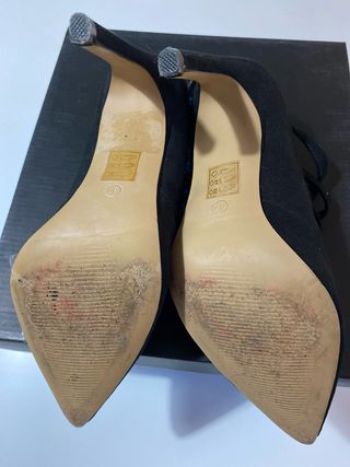 Zapatos de tacón ante negros talla 37