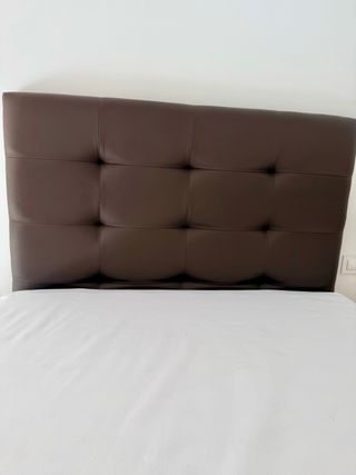 Cabezal Cama Piel Marrón 135cm