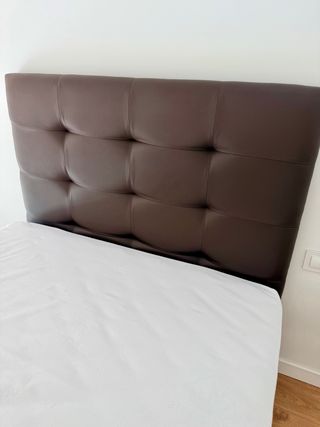 Cabezal Cama Piel Marrón 135cm