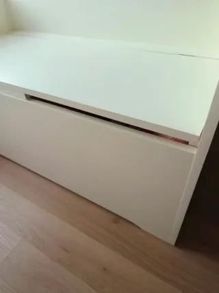 Baúl de madera blanco almacenaje