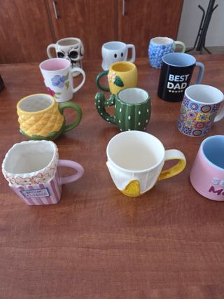 Set 12 Tazze Colazione Ceramica Multicolor