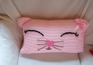 Cojín gato hecho a mano con cremallera