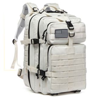 Mochila Táctica Militar 50L Blanca + 2 Parches
