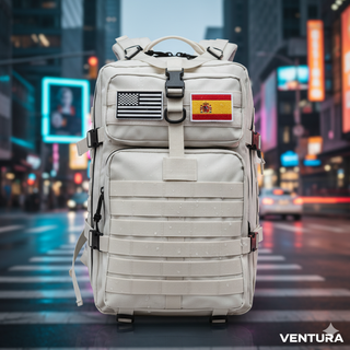 Mochila Táctica Militar 50L Blanca + 2 Parches