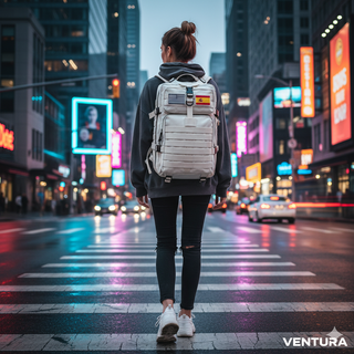 Mochila Táctica Militar 50L Blanca + 2 Parches