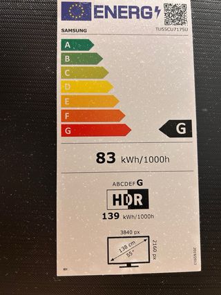 TV Samsung 55 TU55CU7175UXXC Estropeada. Santander