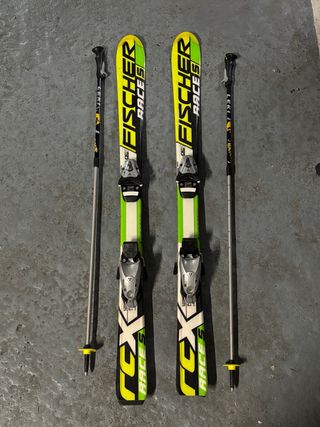 Esquís Fischer 120cm con bastones
