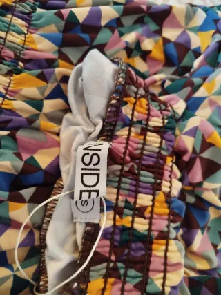 Vestido estampado geométrico manga larga