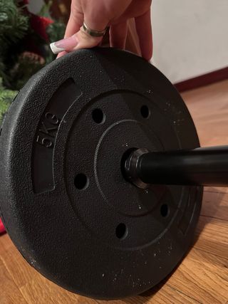 Barra con pesas 5kg y 3kg