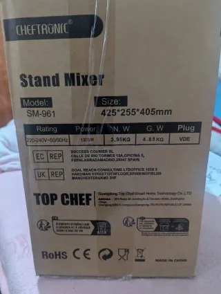 Batidora Amasadora Cheftronic 1300W 4.5L