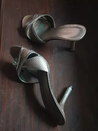 Sandalias Nine West Piel Plateadas Talla 37