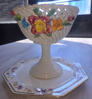 Vaso centrotavola porcellana fiori