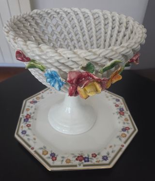 Vaso centrotavola porcellana fiori