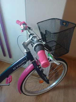 Bicicleta B'TWIN de 24 pulgadas rosa y azul